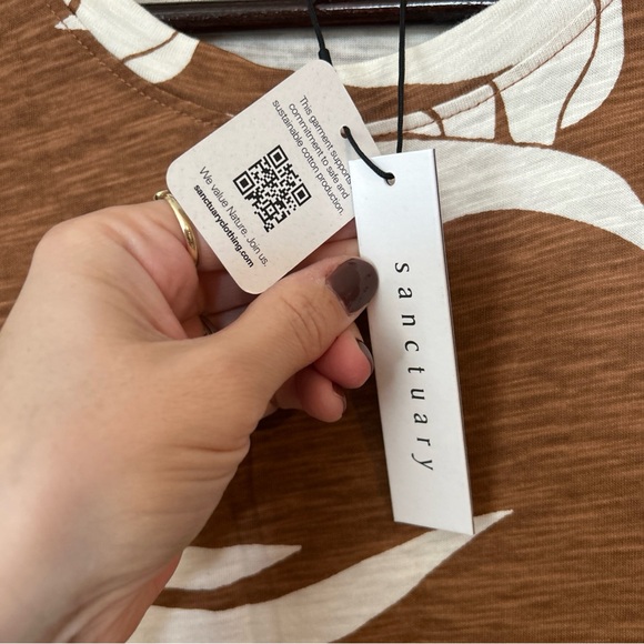 Sanctuary Dress NWT Size XXS Brown Floral Print Short Sleeve - Picture 4 of 8